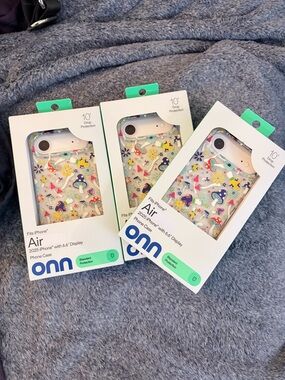 onn Air Clear Floral Mushroom Phone Case - White Background